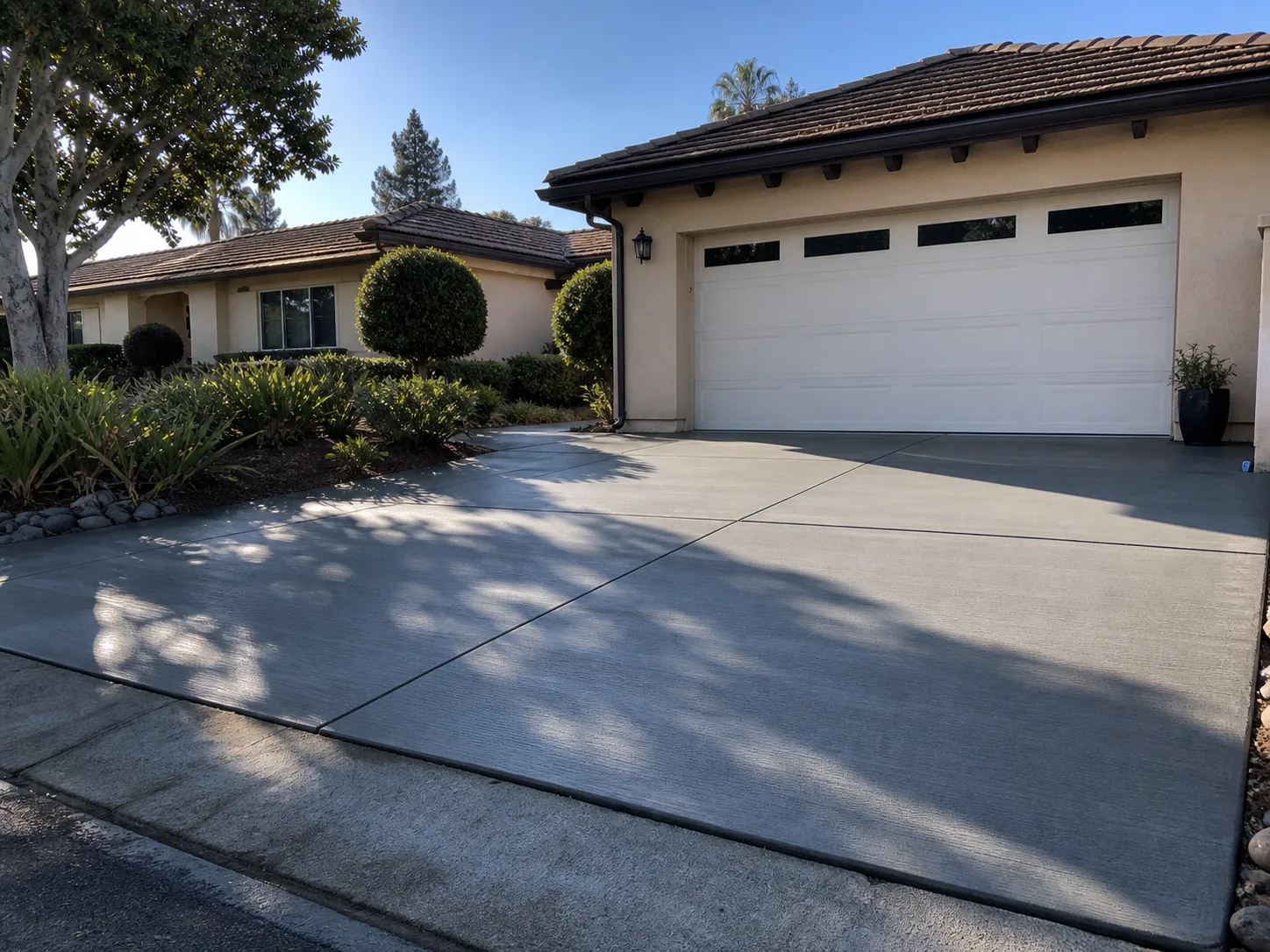 Completed residential concrete driveway pour